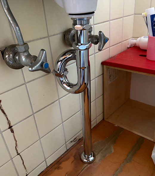 洗面台排水管交換後