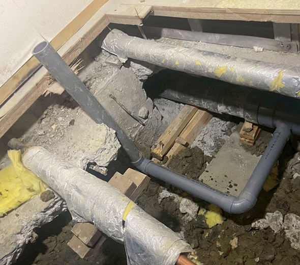 トイレ排水管修繕工事後